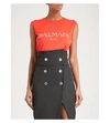 Balmain Logo-print Tank Top In Rouge