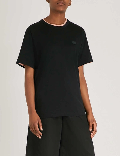 Acne Studios Nash Face Oversized Cotton-jersey T-shirt In Optic+white