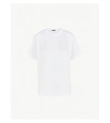 Acne Studios Cylea Cropped Embossed Cotton-jersey T-shirt In Optic White