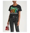 GUCCI PANTHER-EMBELLISHED COTTON-JERSEY T-SHIRT
