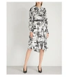 BALENCIAGA TWISTED PRINTED SILK DRESS