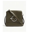 JW ANDERSON LADIES KHAKI MODERN DISC LEATHER SHOULDER BAG