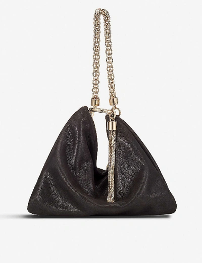 Jimmy Choo Callie Leather Shoulder Bag In Black