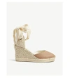 SOLUDOS LINEN WOVEN WEDGE SANDALS