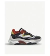 Ash Addict Trainers Black Leather & Red Mesh In Red White