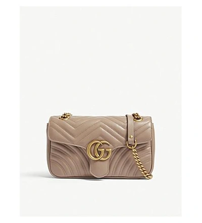 Gucci Gg Marmont Medium Matelassé Shoulder Bag - 粉色 In Beige