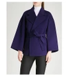 THEORY CROPPED WOOL AND CASHMERE-BLEND COAT