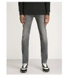 7 For All Mankind Tapered Stonewashed Jeans In Grey