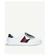 GUCCI NEW ACE WOLF-PATCH LEATHER TRAINERS