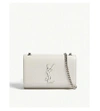 SAINT LAURENT LADIES ICY WHITE MONOGRAM KATE PEBBLED LEATHER SHOULDER BAG