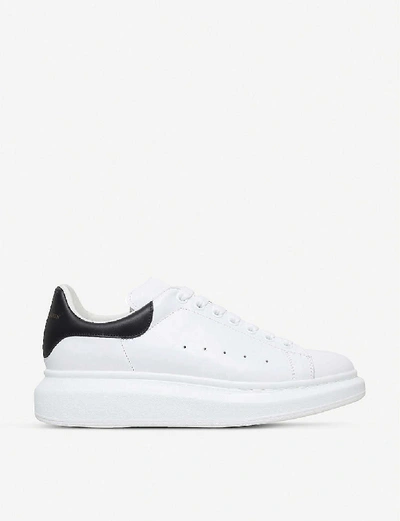Alexander Mcqueen Mens White Show Leather Platform Trainers In White/black