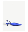 Balenciaga Ladies Blue Knife Satin Slingback Courts Shoes