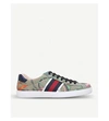 GUCCI NEW ACE FLORA LEATHER TRAINERS