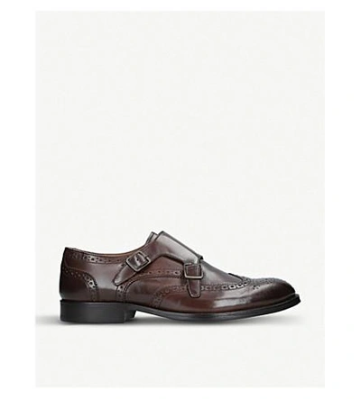 Kurt Geiger Leather Montgomery Monk Shoes In Brown