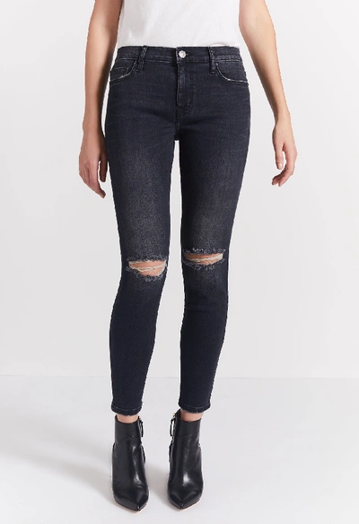 Current Elliott The Stiletto Cropped Jean In 2 Year Destroy Black