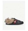 GUCCI NEW ACE SHEARLING-LINED LEATHER TRAINERS