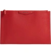 GIVENCHY LARGE ANTIGONA LEATHER POUCH - RED,BC06822012
