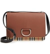 BURBERRY MEDIUM D-RING VINTAGE CHECK & LEATHER CROSSBODY BAG,4075926