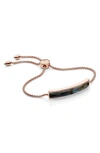Monica Vinader Labradorite And 18k Rose Gold Vermeil Baja Facet Bracelet In Rose Gold/ Labradorite