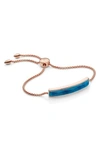 Monica Vinader Blue Quartz And 18k Rose Gold Vermeil Baja Facet Bracelet In Rose Gold/ Blue Quartz