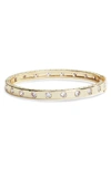Melinda Maria Ashley Hinged Cuff In White Cz/ Gold