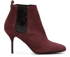 PIERRE HARDY JOE 80MM SUEDE AND SATIN ANKLE BOOTS,2463X/SUEDE KID/BURGUNDY