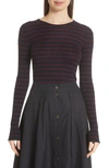 VINCE STRIPE RIBBED SWEATER,V511377926