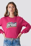 GALORE X NA-KD Girl Cult Sweatshirt Pink