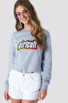 GALORE X NA-KD Girl Cult Sweatshirt Grey