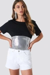 GALORE X NA-KD SILVER SEQUIN CORSET - SILVER