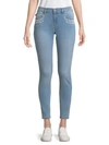 KARL LAGERFELD Faux Pearl Embellished Skinny Jeans,0400098920320