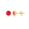 Auree Jewellery Savanne Gold Vermeil & Fuchsia Pink Chalcedony Stud Earrings