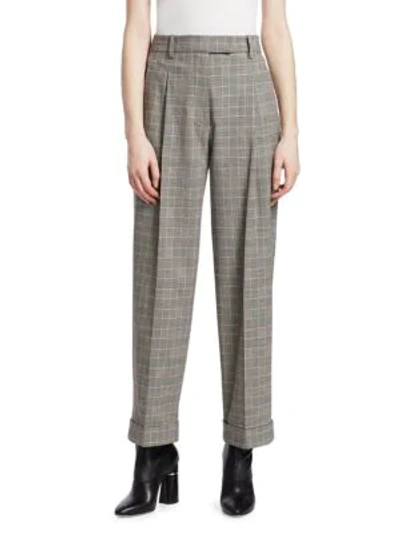 3.1 Phillip Lim / フィリップ リム Checked Wool Tapered Trousers In Black White Check