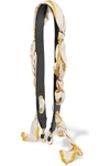 Chloé Leather And Printed Silk-satin Bag Strap In White