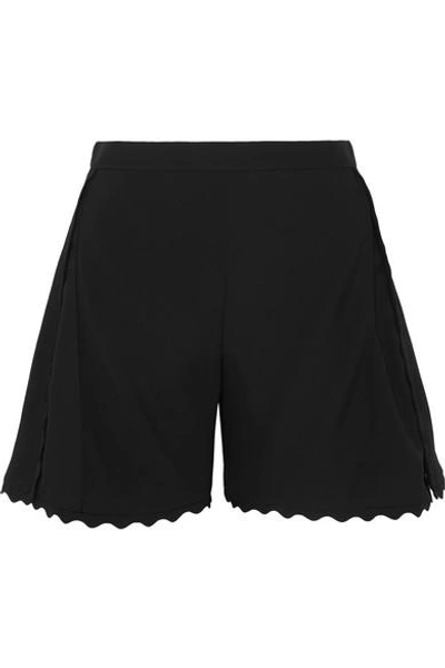 Chloé Scalloped Crêpe Shorts In Black