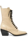 CHLOÉ RYLEE GLOSSED-LEATHER ANKLE BOOTS