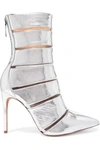 ALEXANDRE BIRMAN SOMMER METALLIC LEATHER AND PERSPEX ANKLE BOOTS