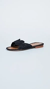 Carrie Forbes Naima Woven Raffia Slide Sandals In Black