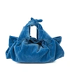 THE ROW Blue Ascot Velvet Small Bag,2242009732287950792