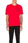 ADAPTATION ADAPTATION LOS ANGELES COTTON CASHMERE TEE IN RED.,ADAP-MS1