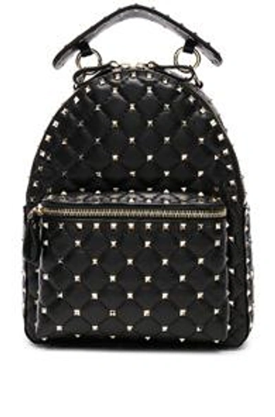 Valentino Garavani Rockstud Spike Mini Leather Backpack In Black