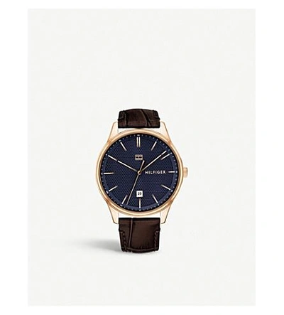Tommy Hilfiger 1791493 Damon Rose Gold-plated And Leather Watch | ModeSens
