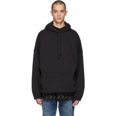 Balenciaga Logo-print Cotton-jersey Hoody In Black