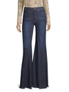 ALICE AND OLIVIA High-Rise Exaggerated Ruffle Hem Jeans