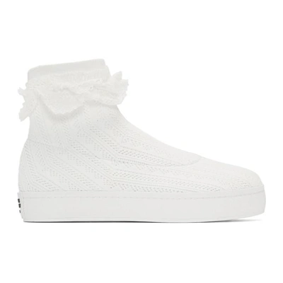 Opening Ceremony Bobby Sock Knit Trainer In 1000 White