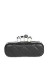 ALEXANDER MCQUEEN Four-Ring Matelasse Embellished Leather Clutch