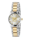 Gucci Unisex G-timeless Two-tone Stainless Steel Bracelet Watch 38mm In Gray/yellow