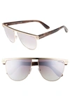 TOM FORD STEPHANIE 60MM MIRRORED SUNGLASSES - ROSE GOLD/ PINK/ SILVER,FT0570W6028G