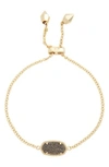 Kendra Scott Gold-tone Elaina Stone Slider Bracelet In Platnium Drusy/ Gold