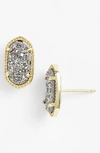 Kendra Scott Ellie Platinum Druzy Stud Earrings In Platinum Drusy